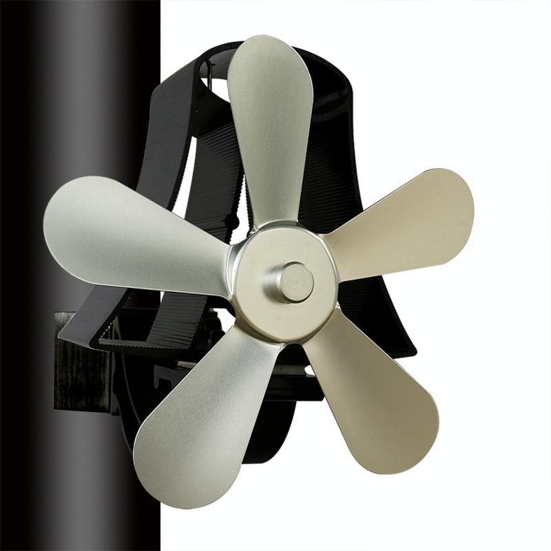High Temp 5-blade Heat Powered Stove Fan for Fireplaces - Rose Red 9