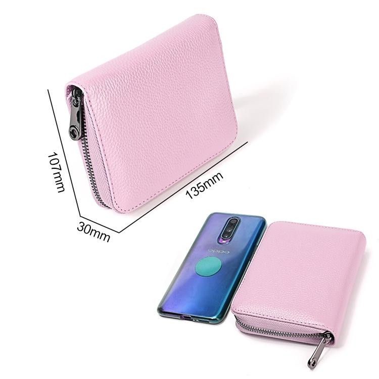 Leather Rfid Wallet - Sleek and Secure - Rose Red 12