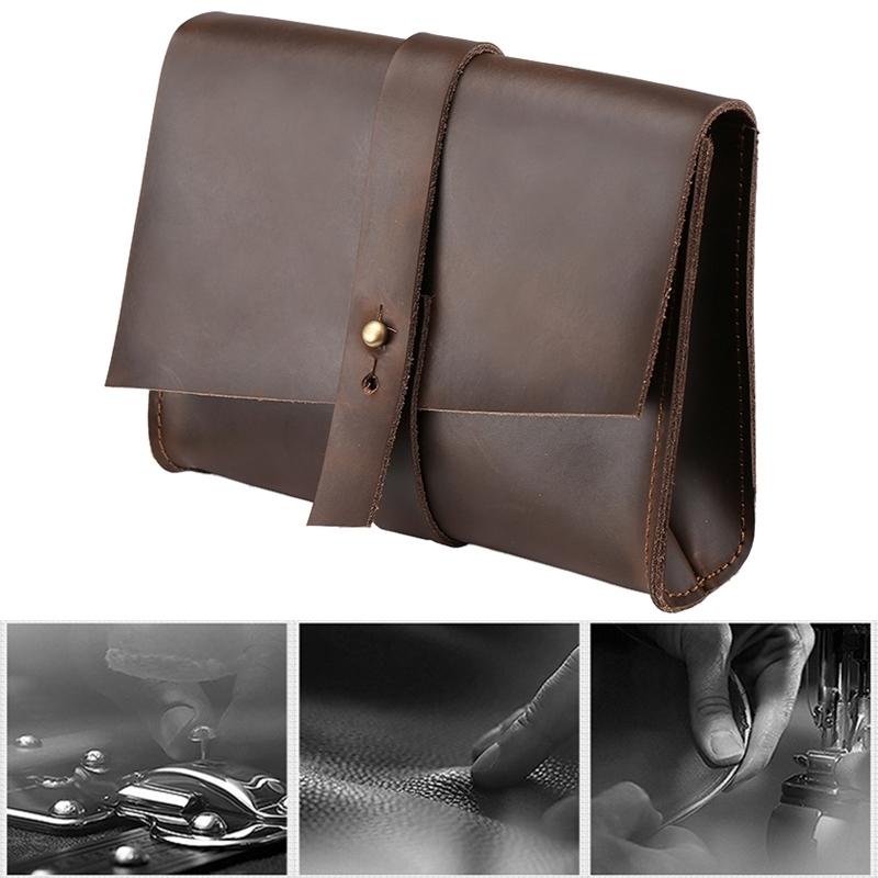 13 Laptop / Tablet Bag - Genuine Leather - Universal - Cable Winder - Business Power Adapter - Wine Red 5