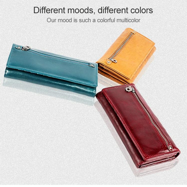 Versatile Retro Leather Rfid Lady Wallet - Wine Red 6