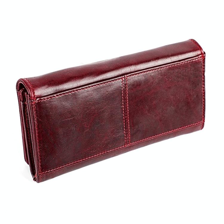 Versatile Retro Leather Rfid Lady Wallet - Wine Red 14