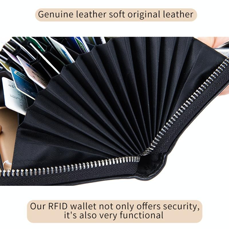 Leather Rfid Card Holder Wallet - Blocking - Wine Red 6
