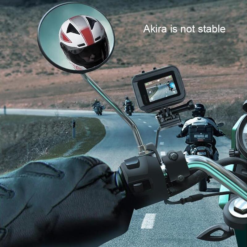 Universal Motorcycle Phone Bracket for Action Cameras - Silver 9