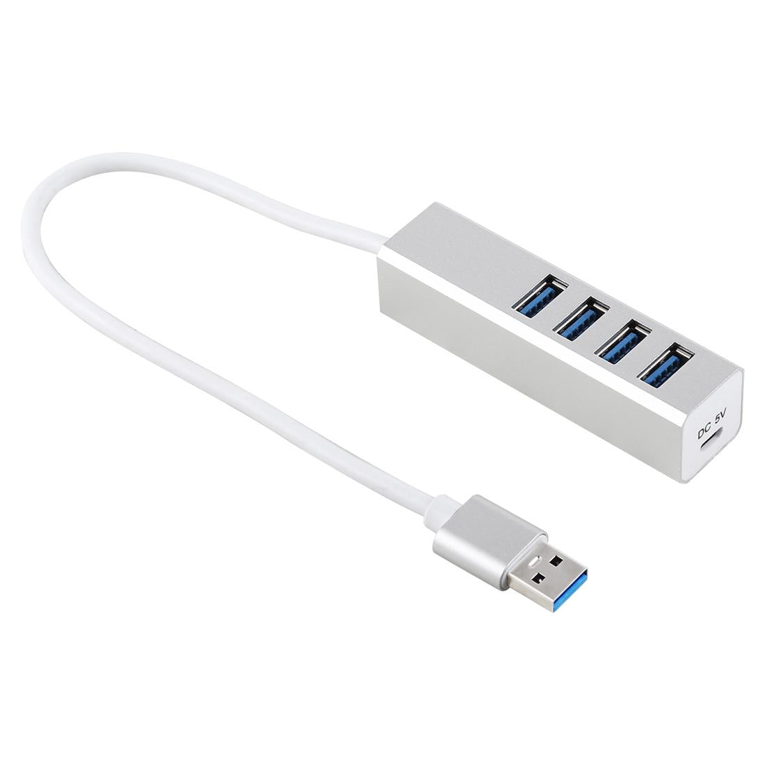4-Port Usb 3.0 Hub 5Gbps Super Speed Self / Bus Powered Silver 3