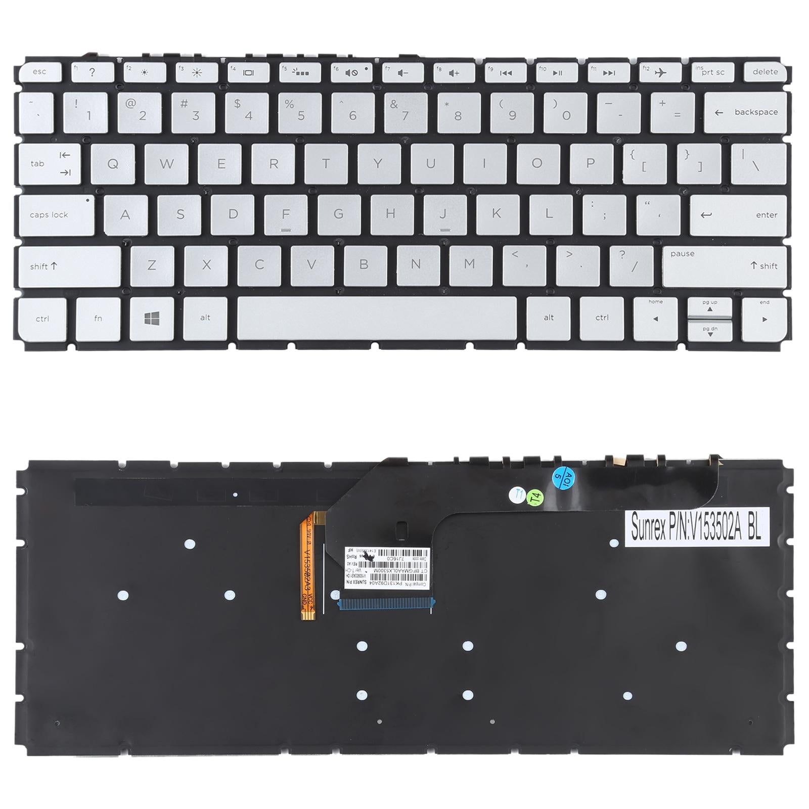 Silver Backlit Keyboard for Hp Envy 13-d us Version
