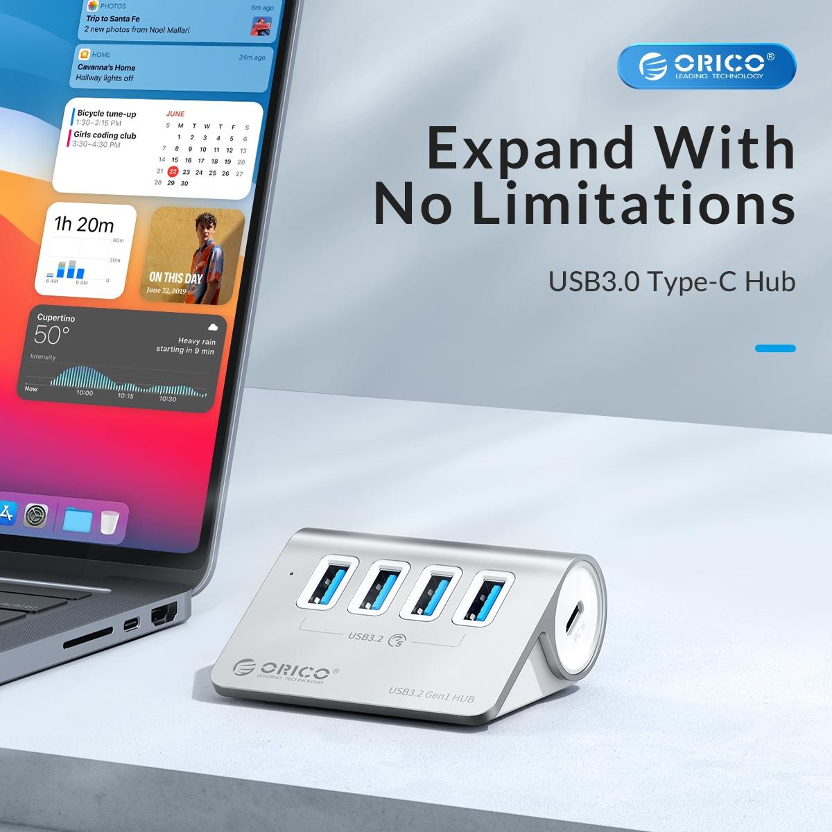 3-Port Usb 3.2 Hub With Card Reader Silver 3