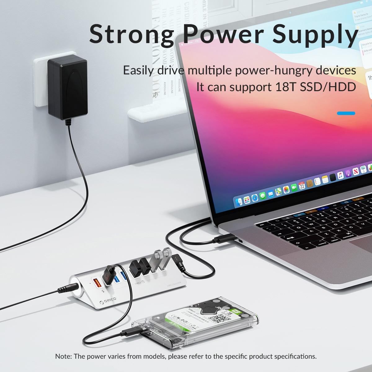 3-Port Usb 3.2 Hub With Card Reader Silver 9