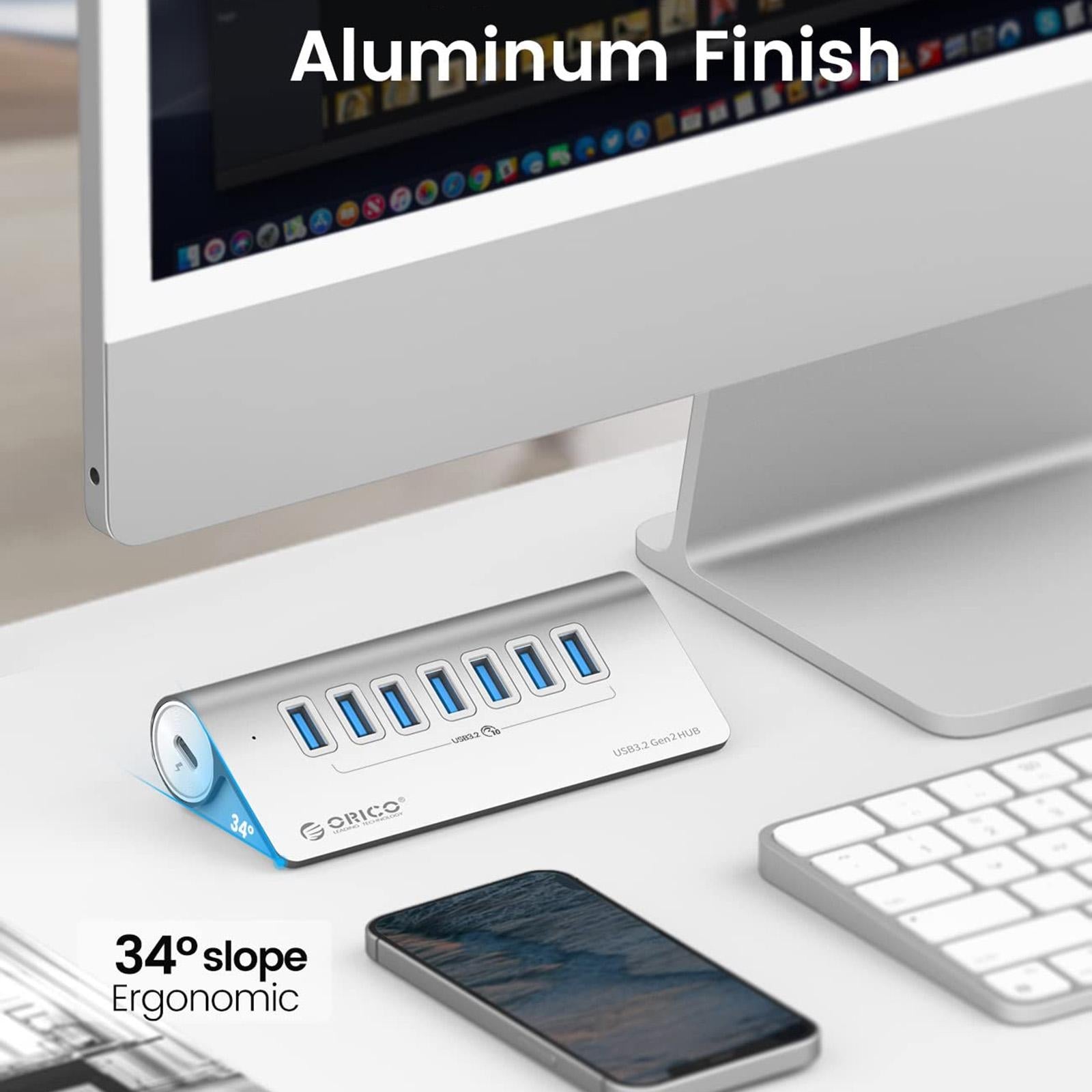 7-Port Usb 3.2 Gen2 10Gbps Hub With 1M Cable 4