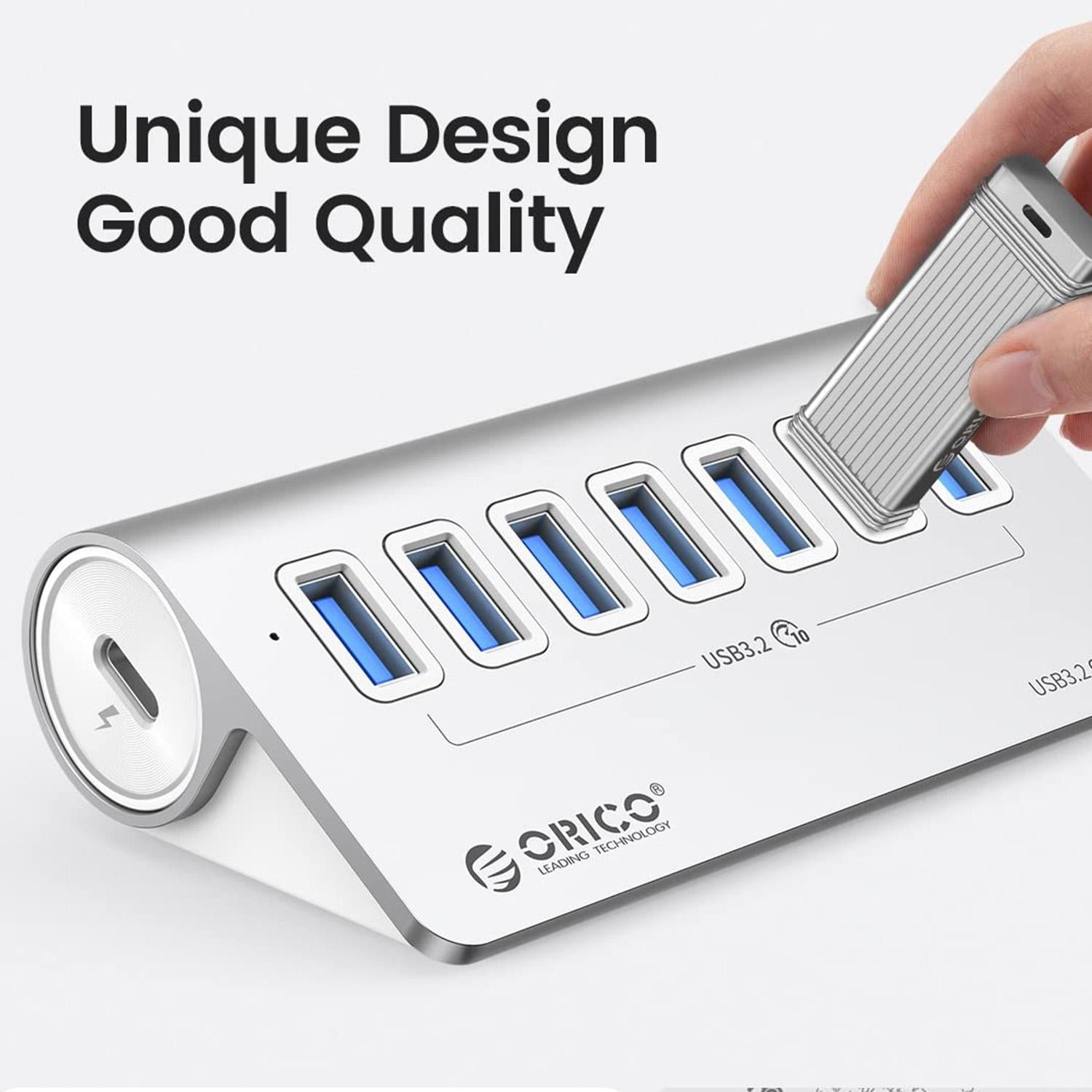 7-Port Usb 3.2 Gen2 10Gbps Hub With 1M Cable 7