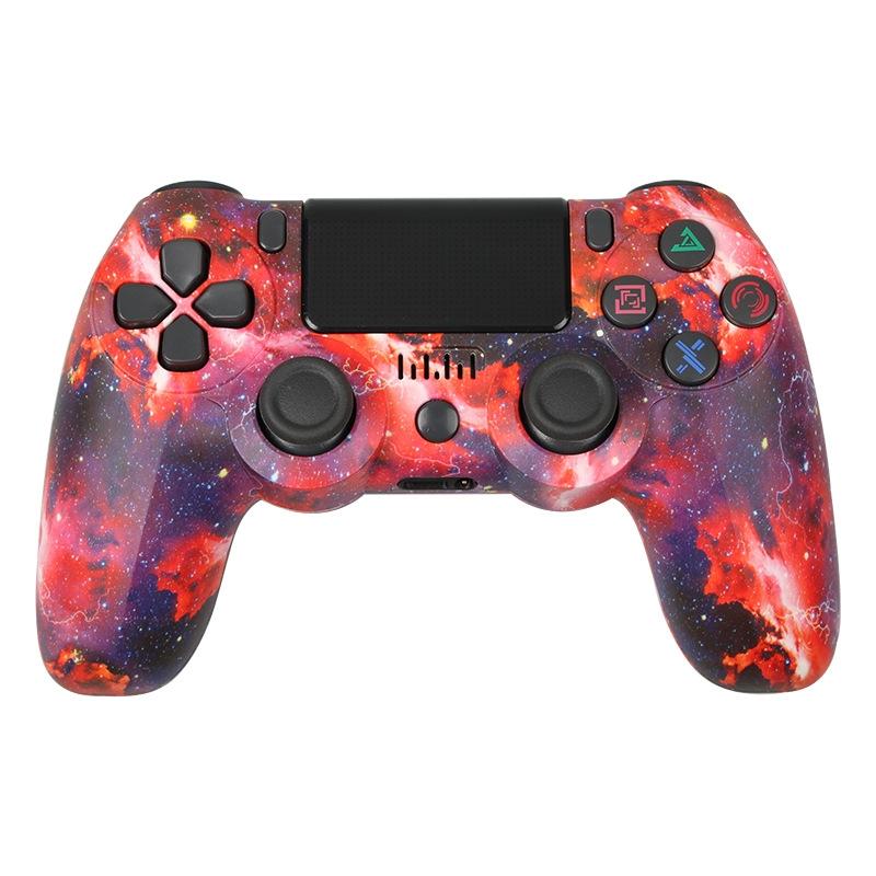 Wireless Bluetooth Game Controller for Ps4 with Dual Vibration and Light Strip - Star Red 1