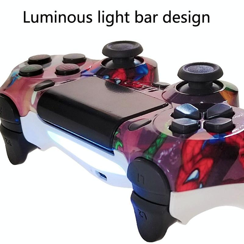 Wireless Bluetooth Game Controller for Ps4 with Dual Vibration and Light Strip - Star Red 6
