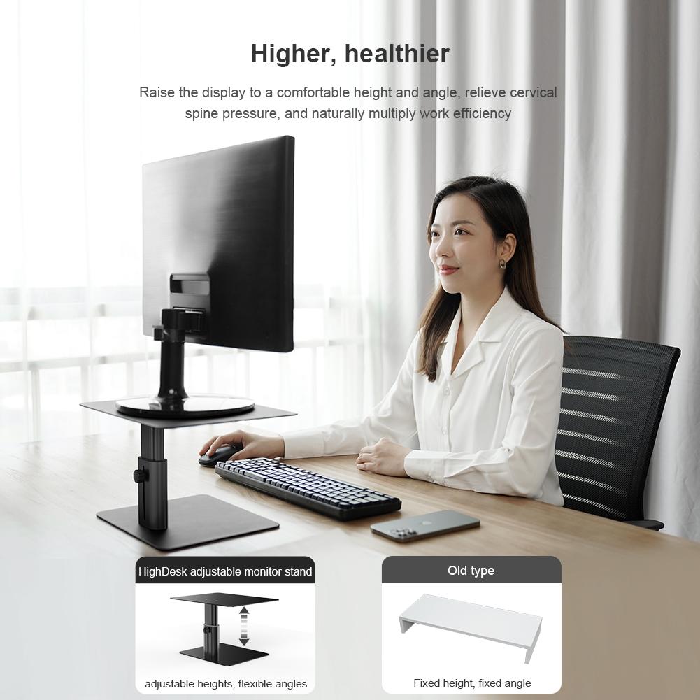 Black Adjustable Desk Stand for Laptop and Monitor - Eda0011511S 8