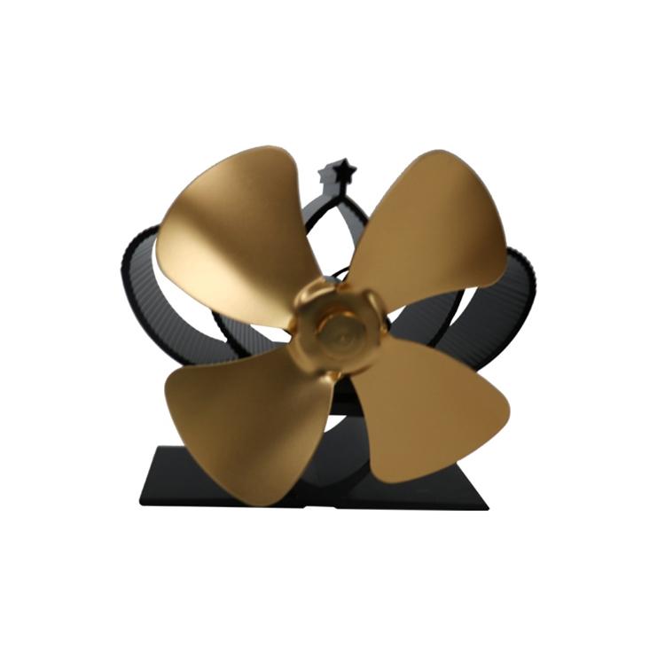 High Temperature 4-blade Heat Powered Stove Fan for Fireplaces - Silver 8