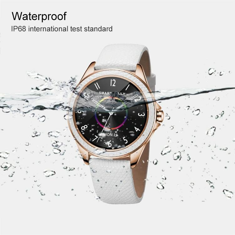 Glitter Leather Strap Fashion Smart Watch For Women Support Heart Rate Monitoring & Pedometer & Sleep Monitoring & Calories Silver 5