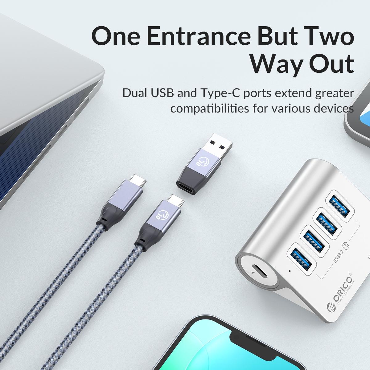 Aluminum 4-Port Usb 3.2 Gen1 Hub Silver 3