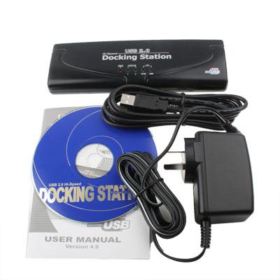 8-Port Usb 2.0 Docking Station With Multiple Ports Black - Silver 8