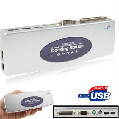 8-Port Usb 2.0 Docking Station With Multiple Ports Black - Silver 10