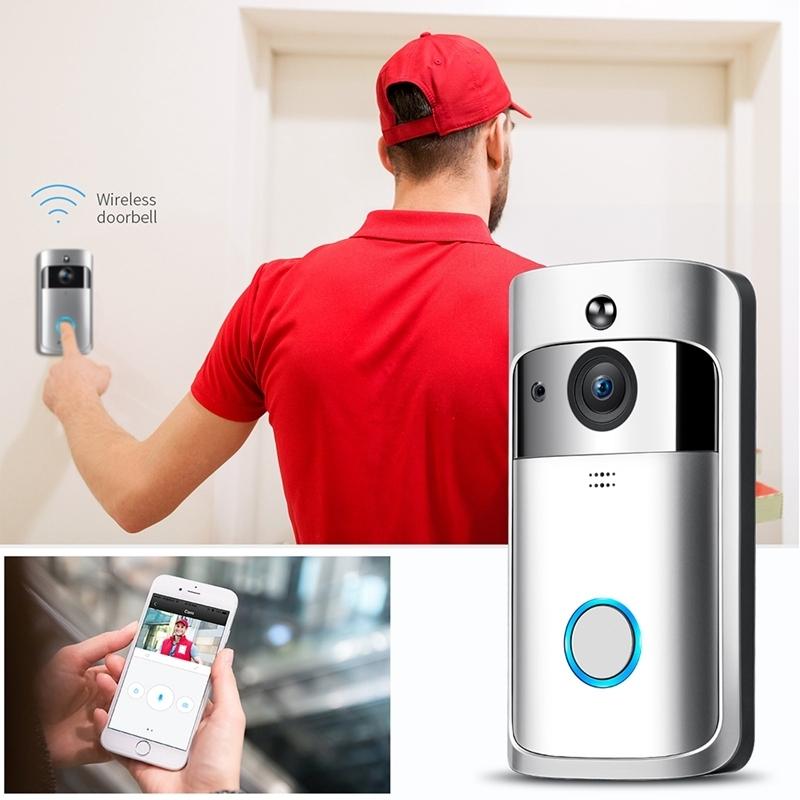 Smart Wifi Video Doorbell With Night Vision & Wide-Angle Camera - 720P Low Power Mobile Remote - Silver 4