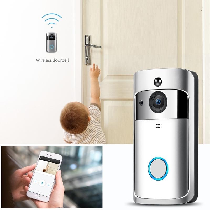 Smart Wifi Video Doorbell With Night Vision & Wide-Angle Camera - 720P Low Power Mobile Remote - Silver 13