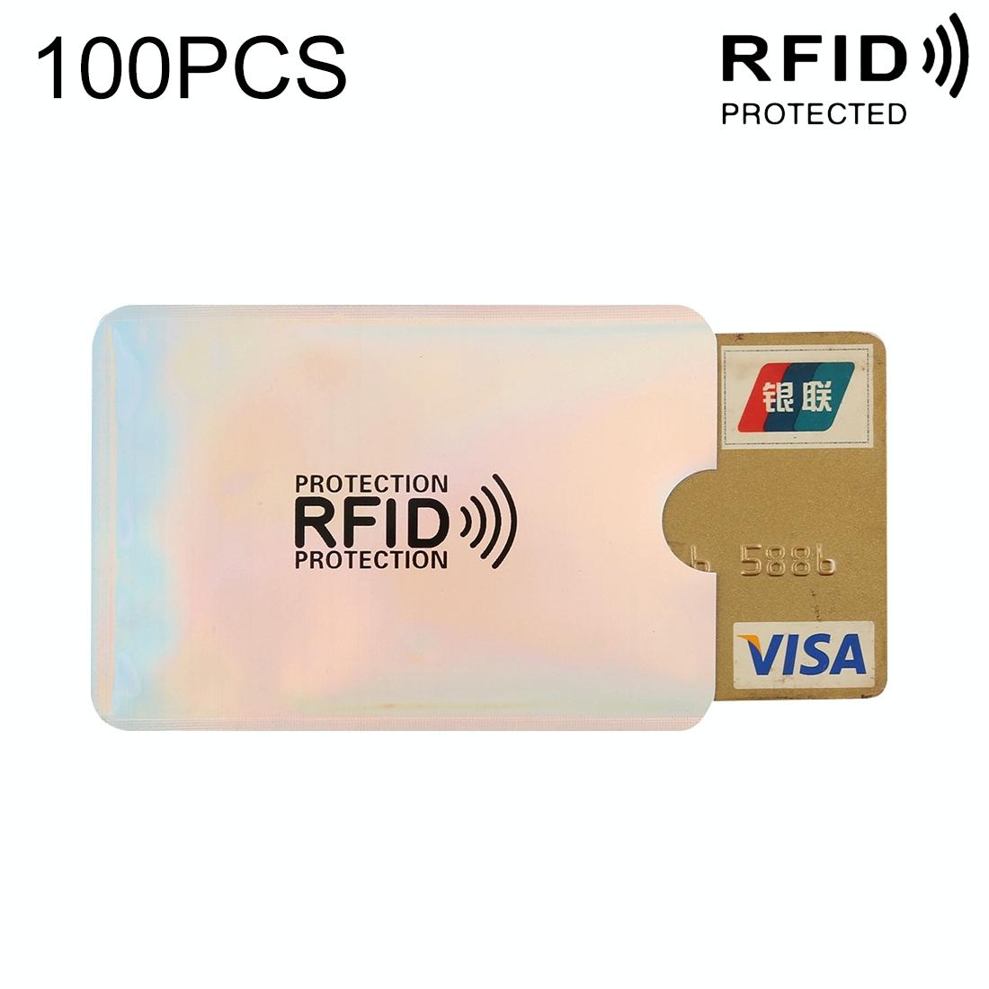 100-pack Aluminum Foil Rfid Blocking Credit Card Case - Silver 13