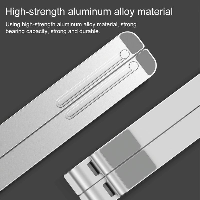 Adjustable Laptop Stand - Portable Folding Height Increase Heat Dissipation - Silver 13