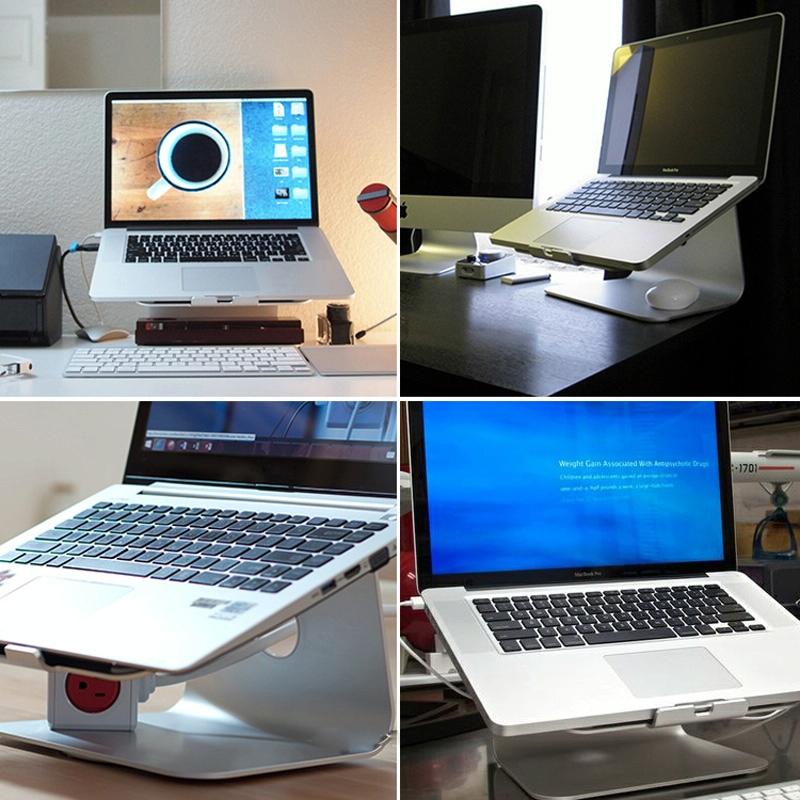 Aluminum Cooling Stand for Mac Ipad and Laptops - Rotating Design Silver 3