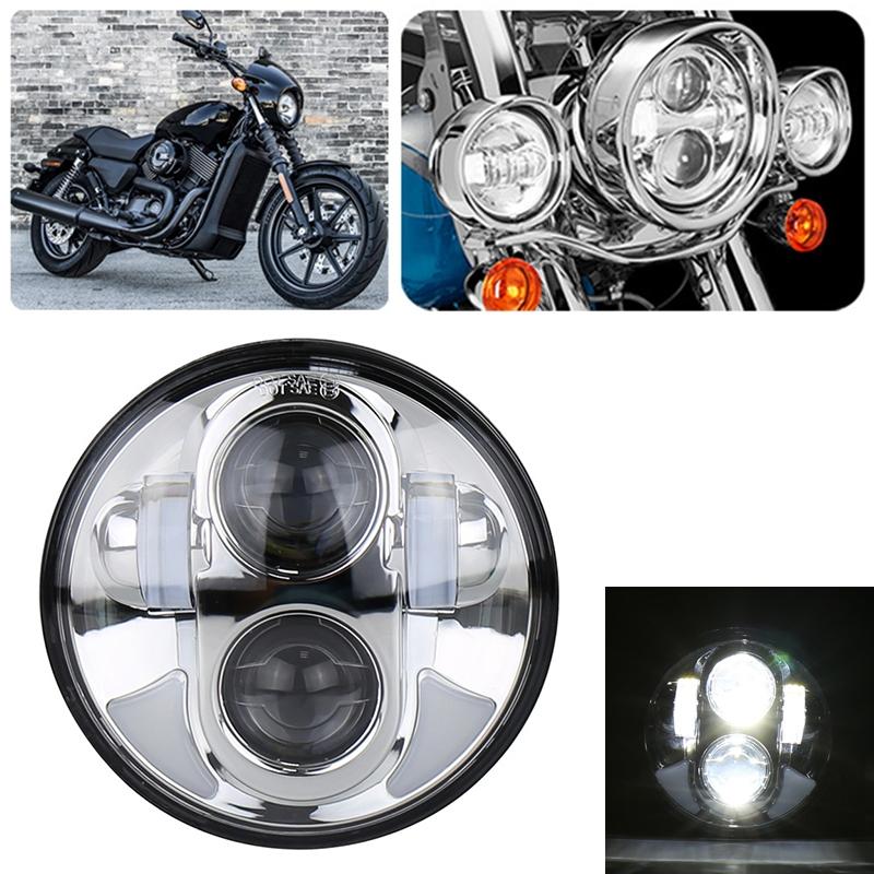 5.75 Inch Dc12V 6000K - 6500K 40W Car Led Headlight For Harley Silver 3