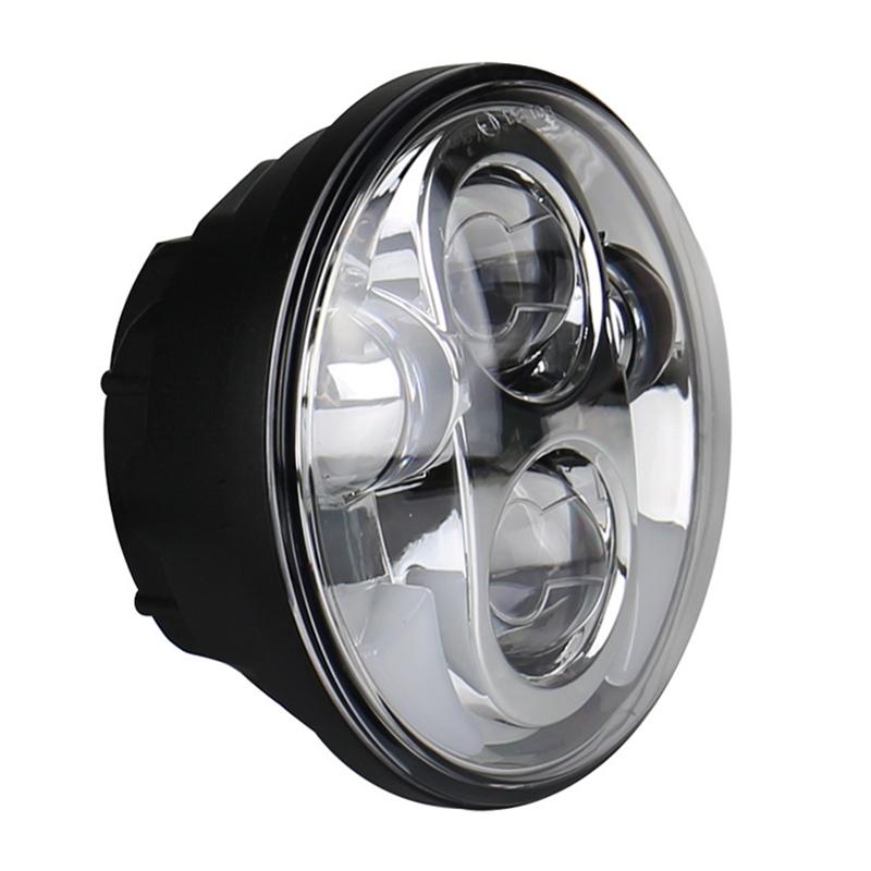 5.75 Inch Dc12V 6000K - 6500K 40W Car Led Headlight For Harley Silver 4