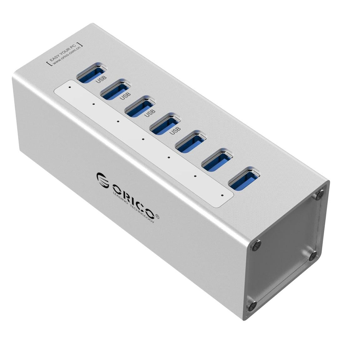 7-Port Aluminum Usb 3.0 Hub For Laptops - Silver 3