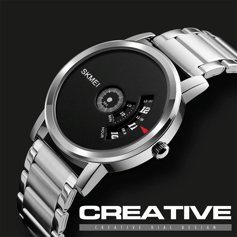 Stylish 30m Waterproof Quartz Watch with Stainless Steel Band - Silver 8