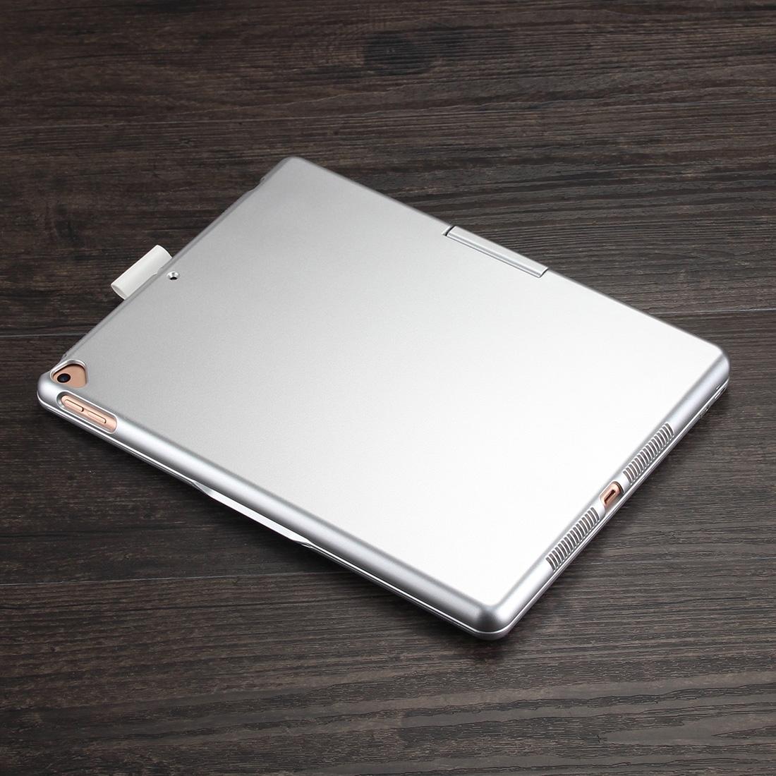 Rotatable Bluetooth Keyboard Leather Case For Ipad 10.2 With Backlit Pen Slot - Silver 4