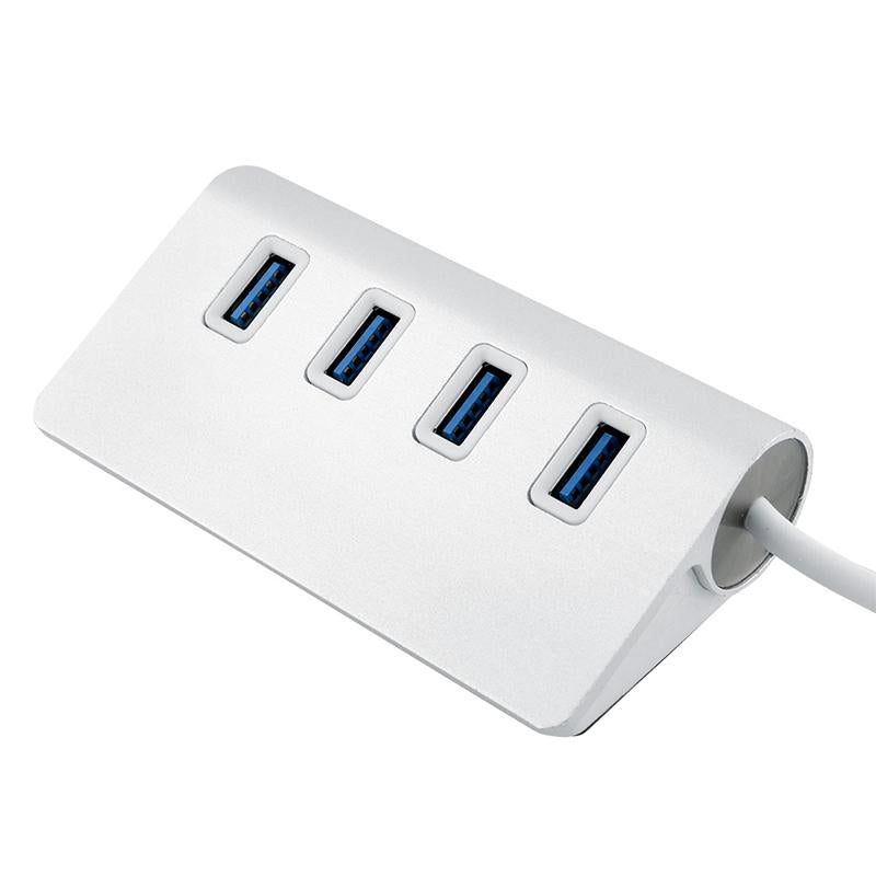 Portable 4-Port Usb 3.0 Hub 5Gbps Speed Aluminum 2Tb Support Silver 5