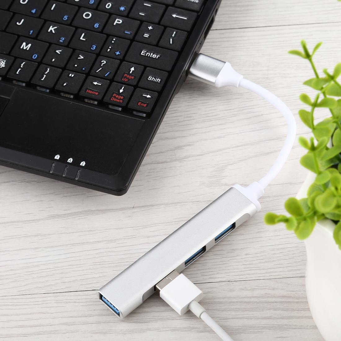 Aluminum Usb 3.0 + 2.0 Hub Adapter Silver 8