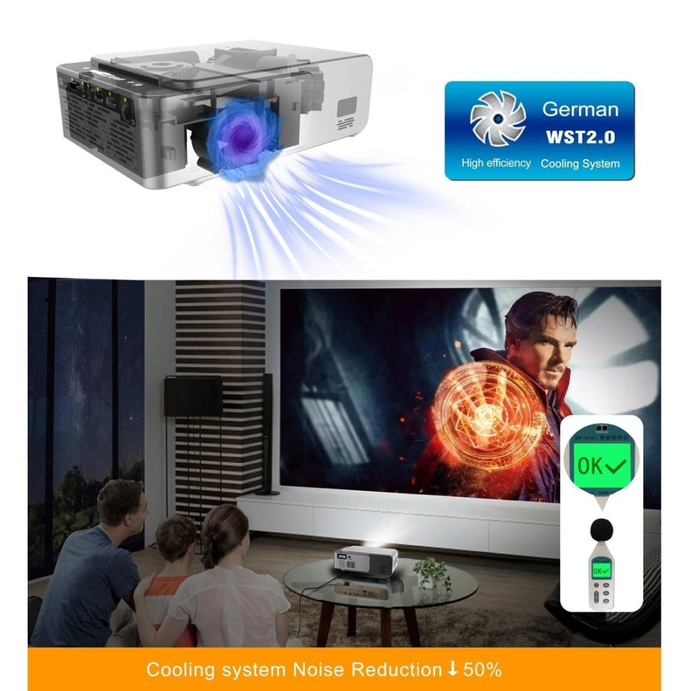 1080P Mini Theater Projector - 2000 Lumens Phone Version - Silver 7