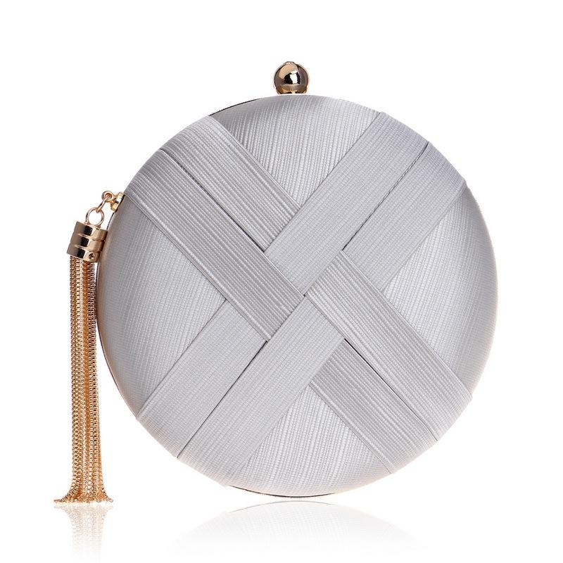 Silk Handbag for Fashion Banquets and Parties - Silver 10