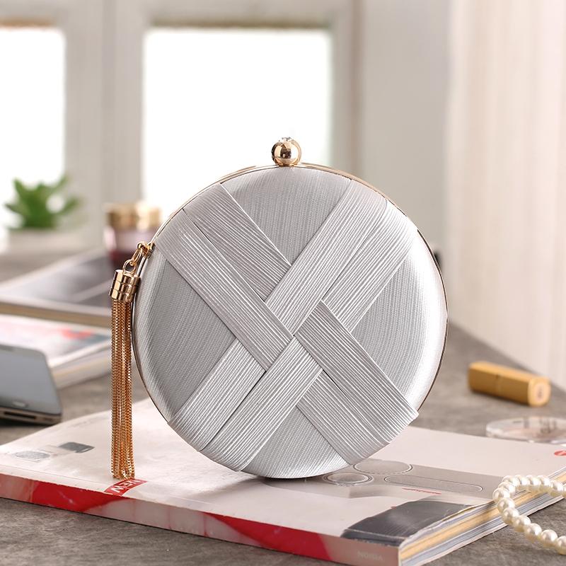 Silk Handbag for Fashion Banquets and Parties - Silver 15