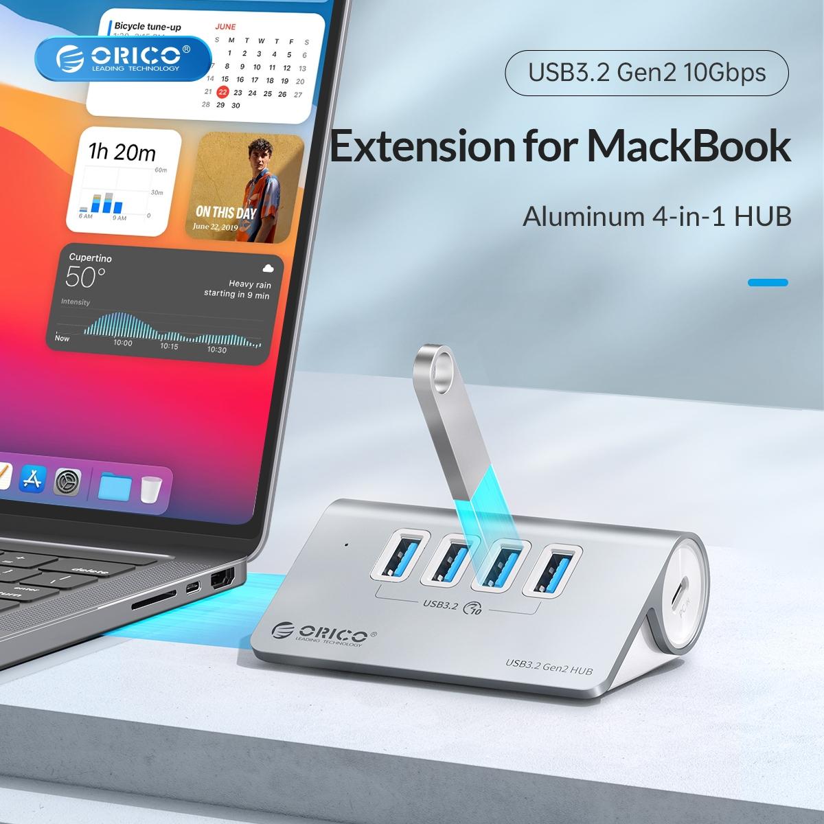 Aluminum 4-Port Type-C & Usb 3.2 Gen2 Hub 3
