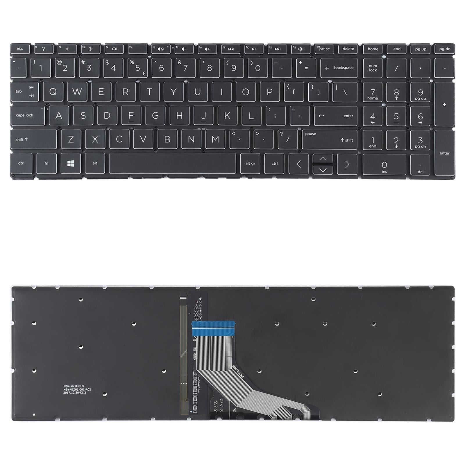 Backlit us Keyboard for Hp 15-da / Db Series - Silver