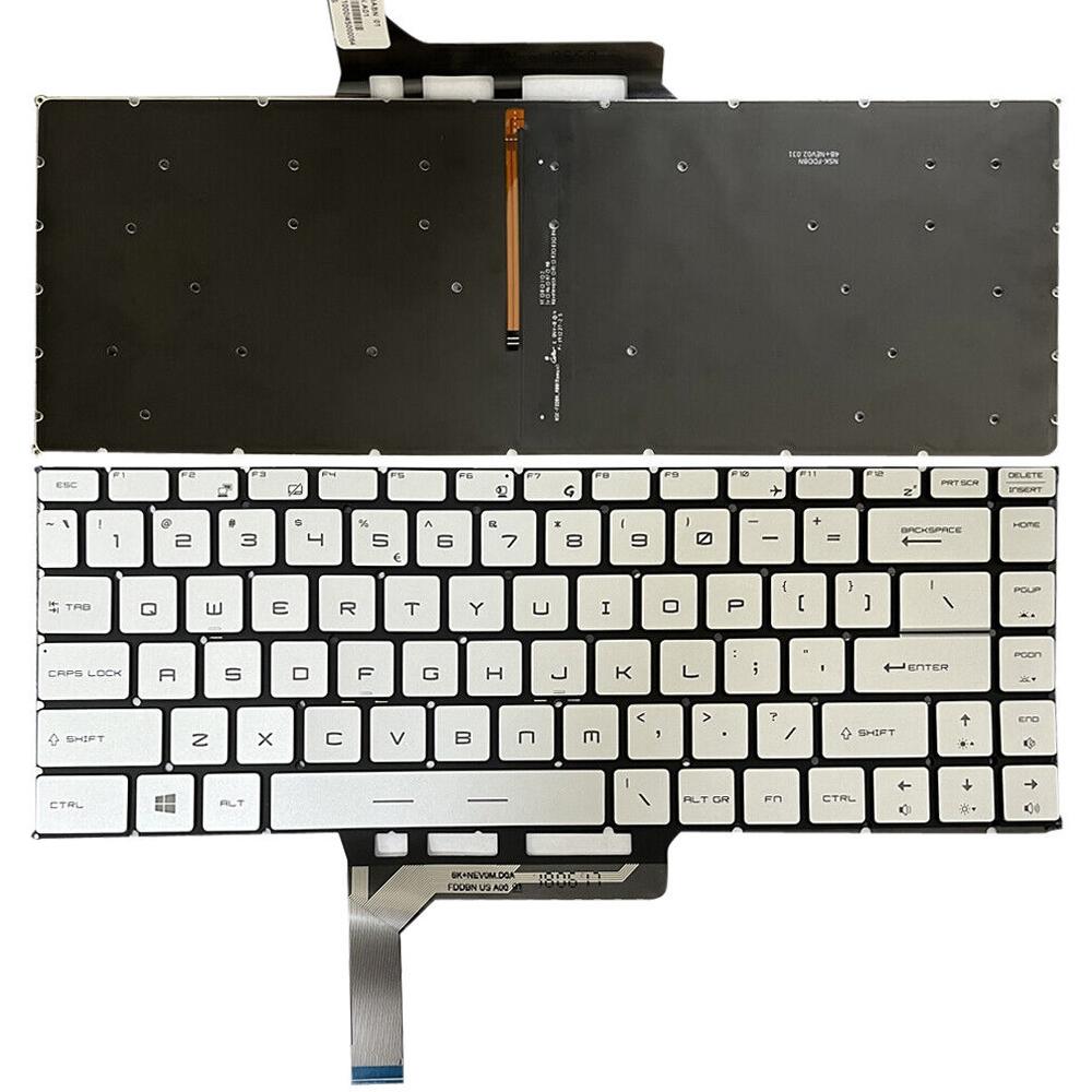 Backlit Laptop Keyboard for Msi Gs65 Series - us Version - Silver 8