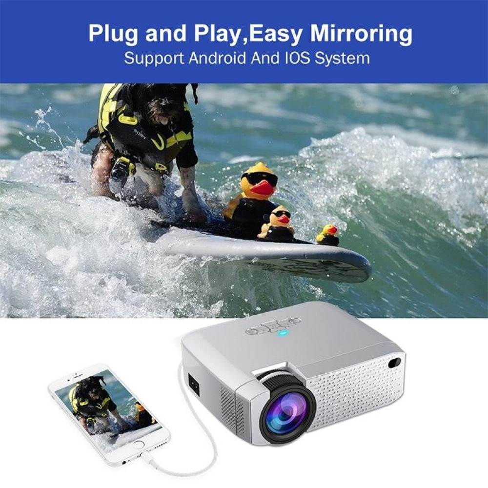 Portable Home Theater Projector - 1600 Lumens Hd Silver 9