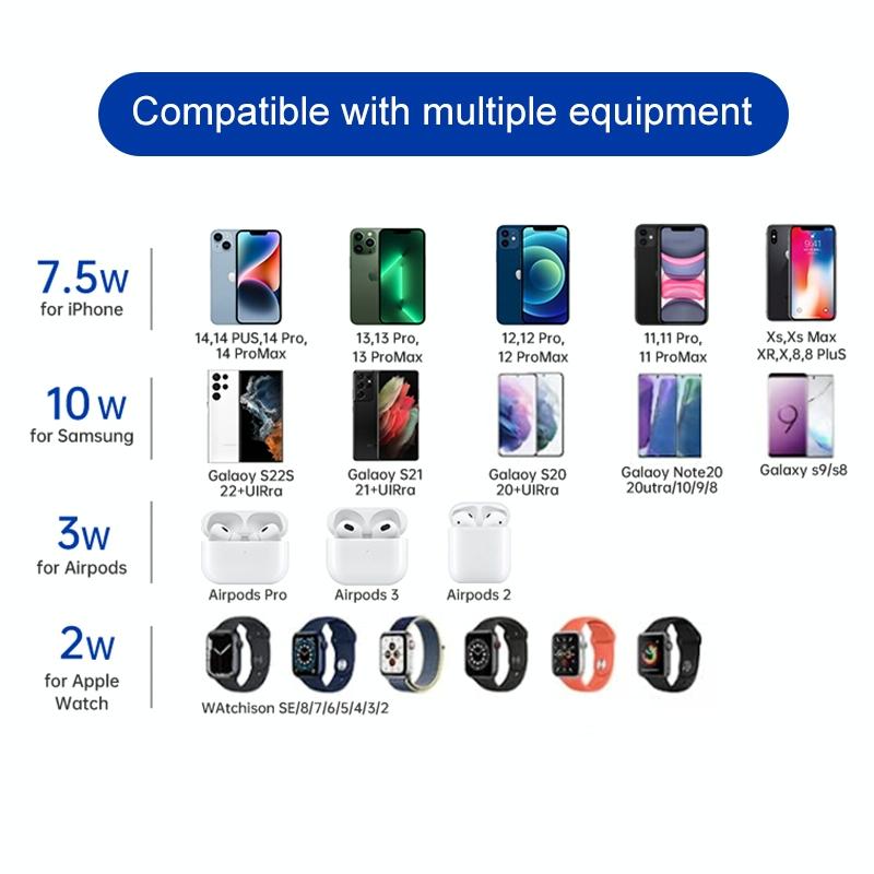 15W 3 In 1 Aluminum Wireless Charger - Silver 10