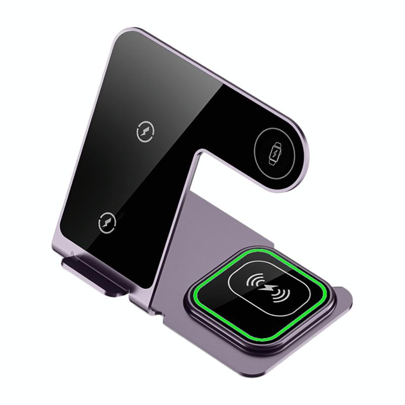 15W 3 In 1 Aluminum Wireless Charger - Silver 13