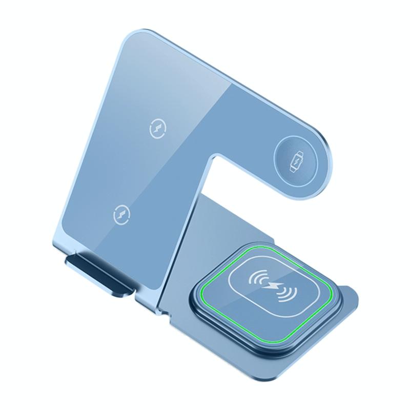 15W 3 In 1 Aluminum Wireless Charger - Silver 14
