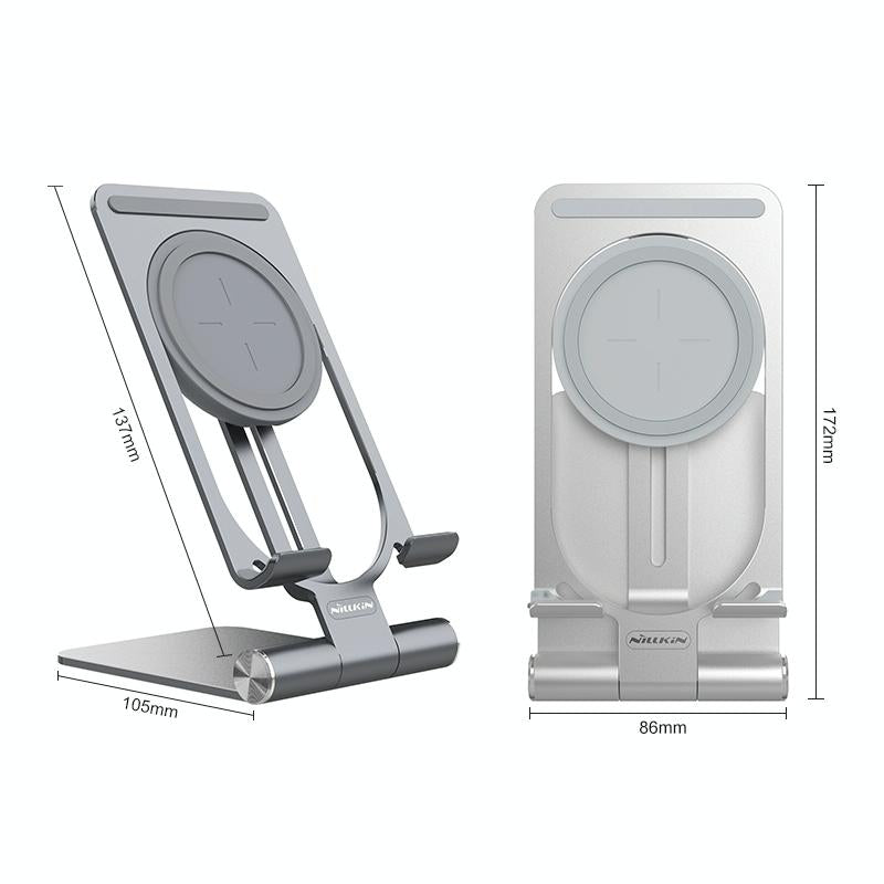15W Foldable Wireless Charger & Phone Holder - Silver 5