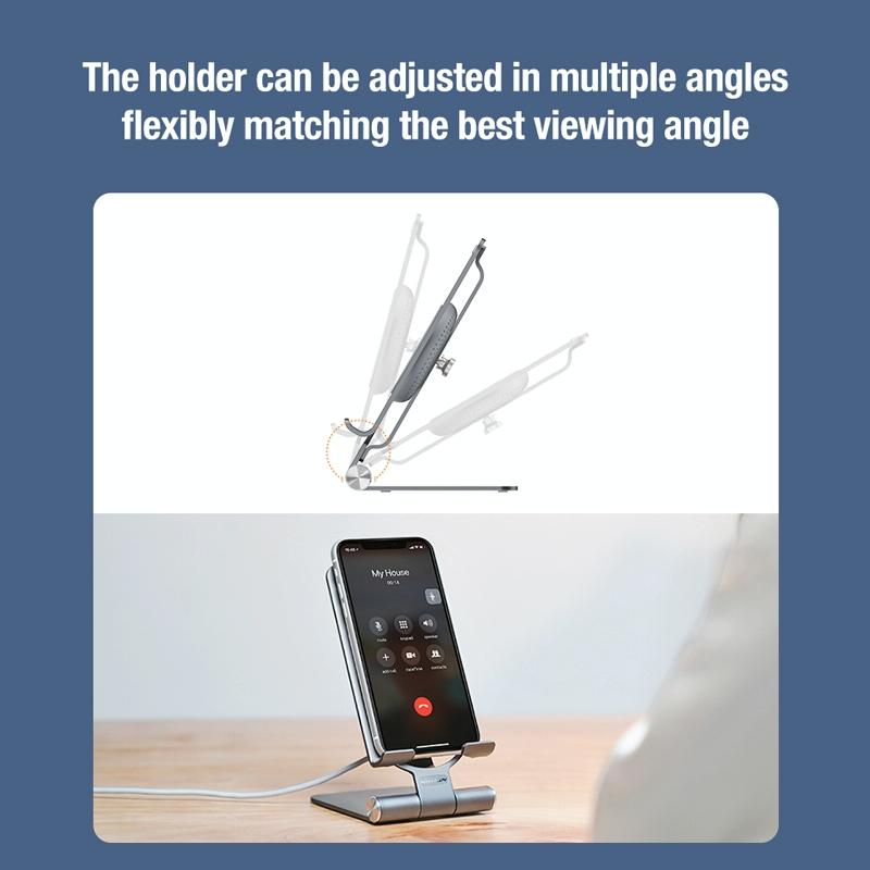 15W Foldable Wireless Charger & Phone Holder - Silver 7