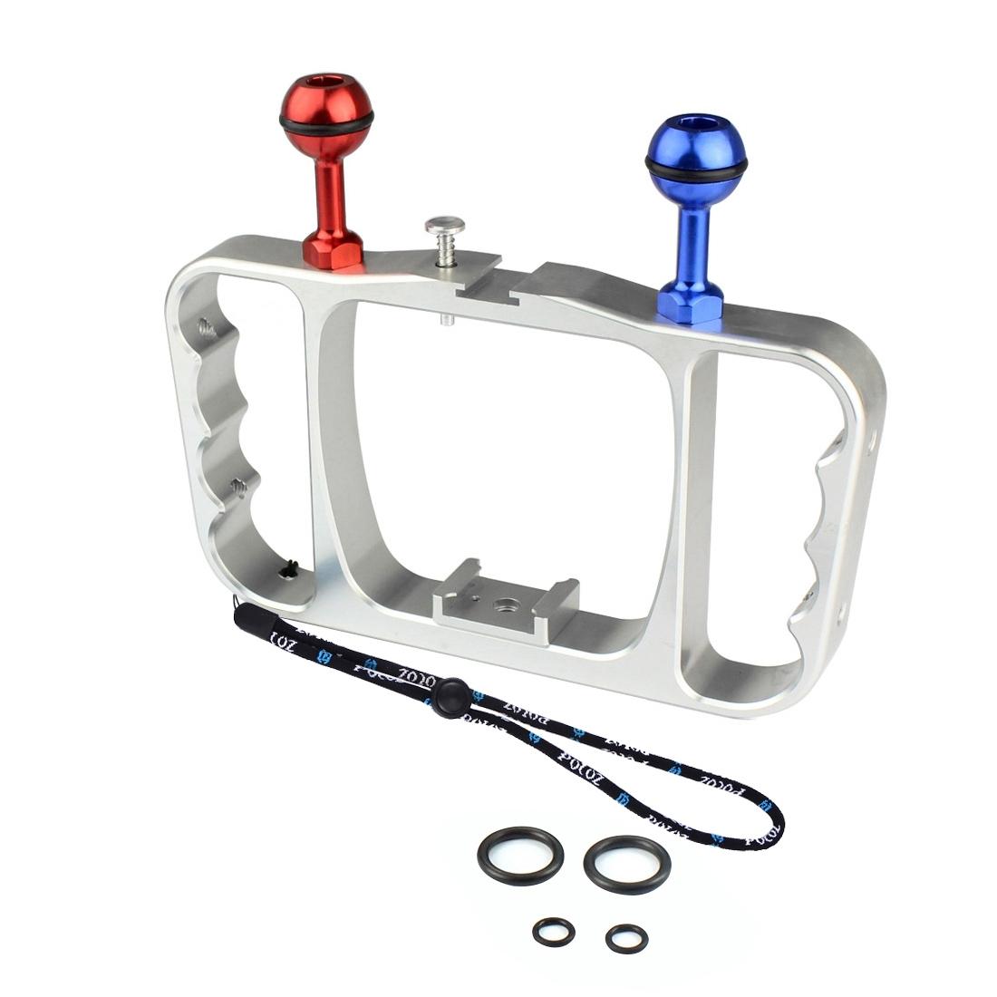 Aluminum Dual Handheld Diving Light Arm Mount for Action Cameras - Silver 3