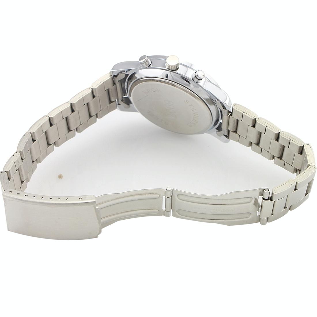 Stylish Metal Band Wrist Watch - Silver 9