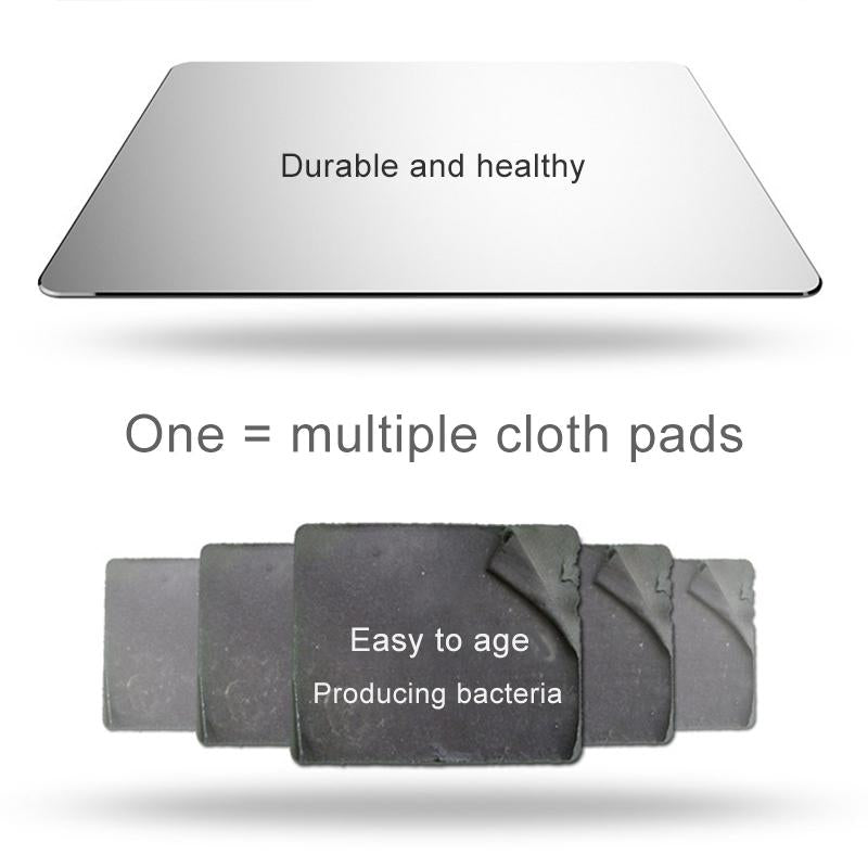 Double Sided Non Slip Aluminum Mouse Pad L Size - Silver 8