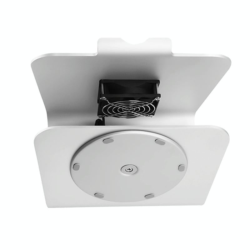 Aluminum Cooling Stand with Fan for Mac Ipad and Laptops - Silver Rotation Style 3