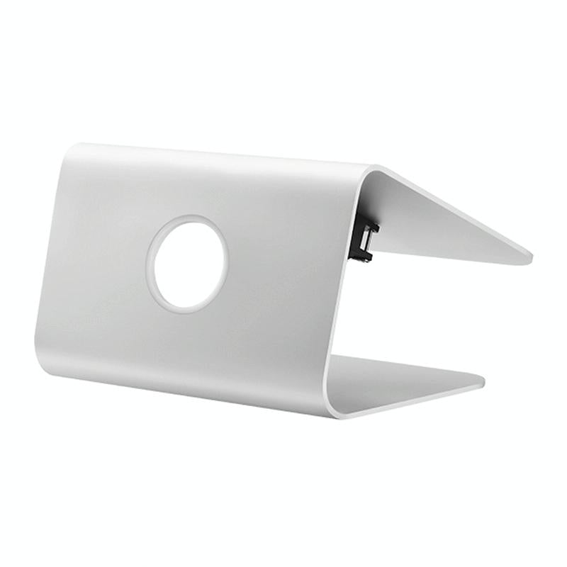 Aluminum Cooling Stand with Fan for Mac Ipad and Laptops - Silver Rotation Style 4